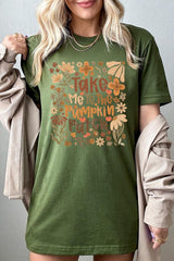 US3001-E3136 Take Me To The Pumpkin Patch Graphic Tee $12.5