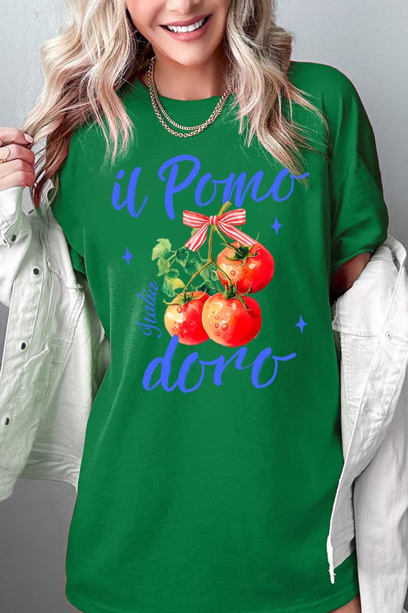 5000P-E3070 Il Pomodoro Tomato Graphic Plus Heavy Cotton Tee $12.75
