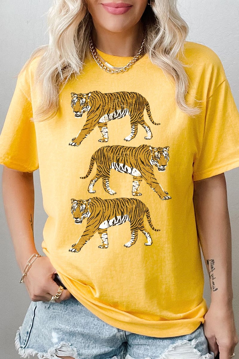 5000P-E3104 Retro Tigers Graphic Plus Heavy Cotton Tee $12.75