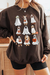 UL180-E3106 Halloween Ghost Dog Graphic Sweatshirt $20
