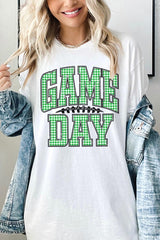5000P-E3128 Green Gingham Game Day Plus Heavy Cotton Tee $12.75
