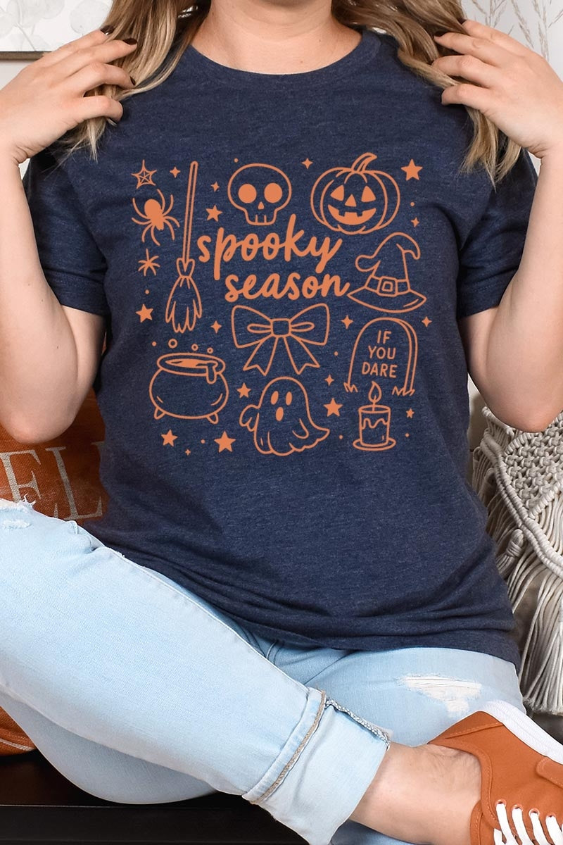 US3001-E3141 Halloween Doodle Graphic Tee $12.5