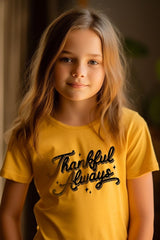 US3001Y-E3168Z Thankful Always Kids Graphic Tee $11