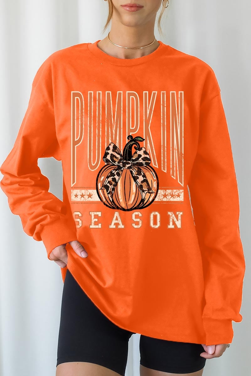UL240P-E3145 Pumpkin Season Graphic Plus Long Sleeve Tee $17