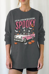 UL240-E3142 Spooky Skeleton Graphic Long Sleeve Tee $13.75
