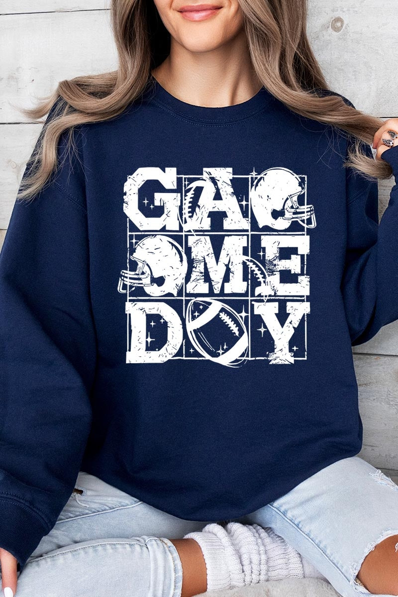 UL180-E3073 Distressed Game Day Graphic Sweatshirt $20