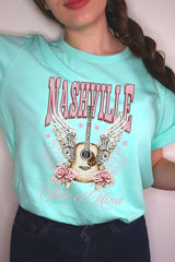 US3001P-E3157 Nashville Rose Graphic Plus Tee $16