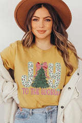 US3001P-E3213 Joy to the World Graphic Plus Tee $16