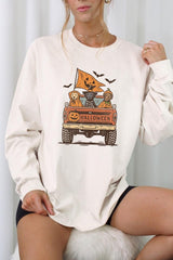 UL240-E3150 Halloween Truck Dogs Graphic Long Sleeve Tee $13.75