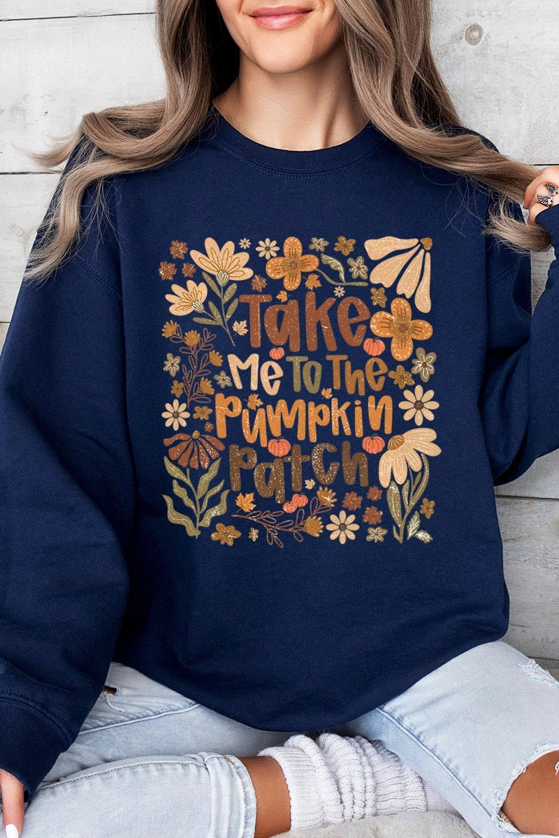 UL180P-E3136 Take Me To The Pumpkin Patch Plus Sweatshirt $25
