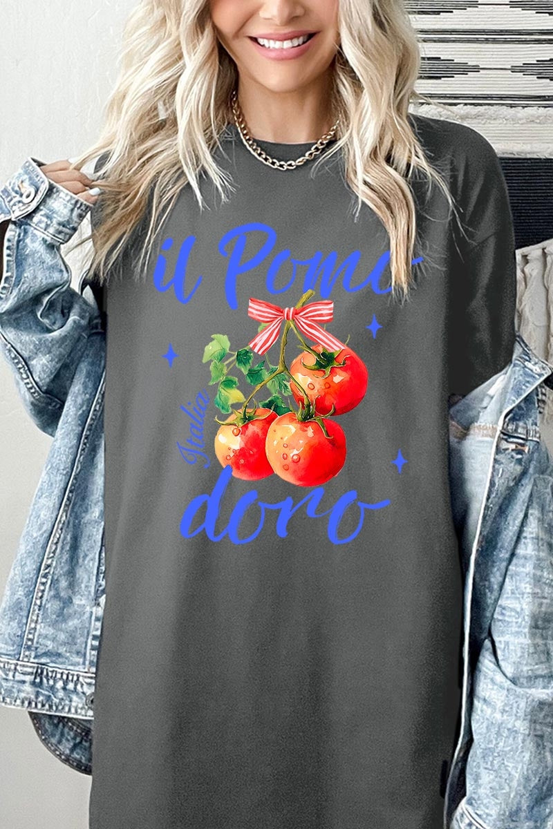 5000P-E3070 Il Pomodoro Tomato Graphic Plus Heavy Cotton Tee $12.75