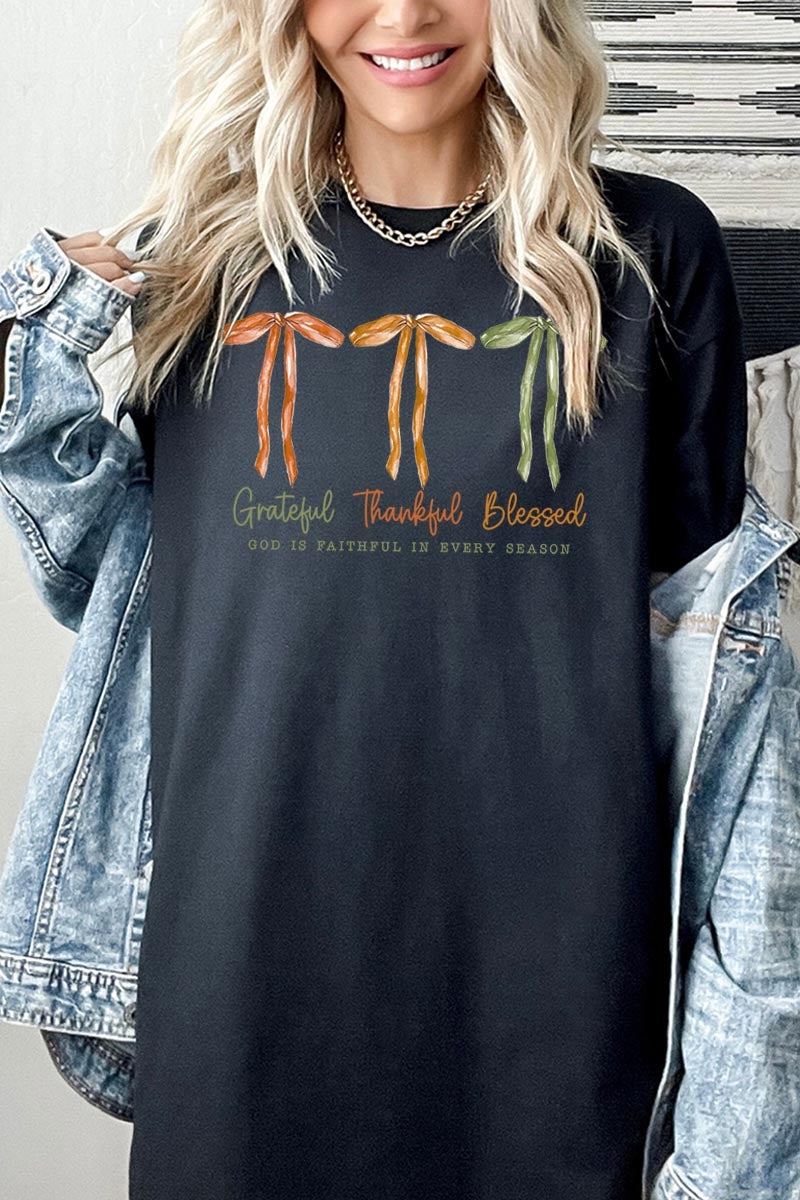 5000-E3111 Grateful Thankful Blessed Graphic Heavy Cotton Tee $9
