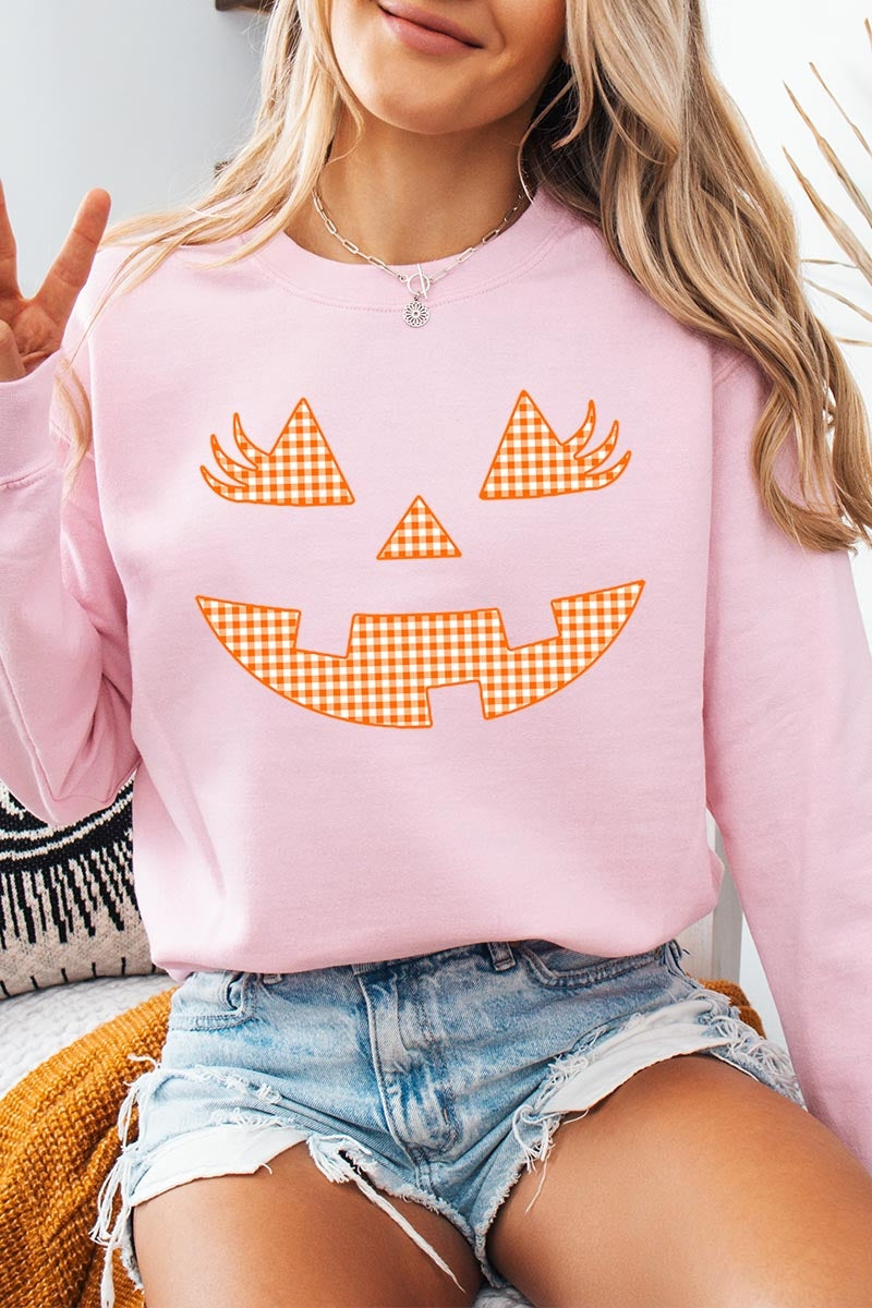 UL180P-E3148 Cute Pumpkin Halloween Graphic Plus Sweatshirt $25