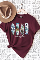US3001-E3061AK Alaska State Brushstroke Graphic Tee $12.5