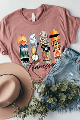 US3001-E3061TN Tennessee State Brushstroke Graphic Tee $12.5