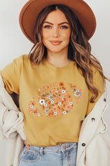 US3001P-E3133 Floral Football Graphic Plus Tee $16
