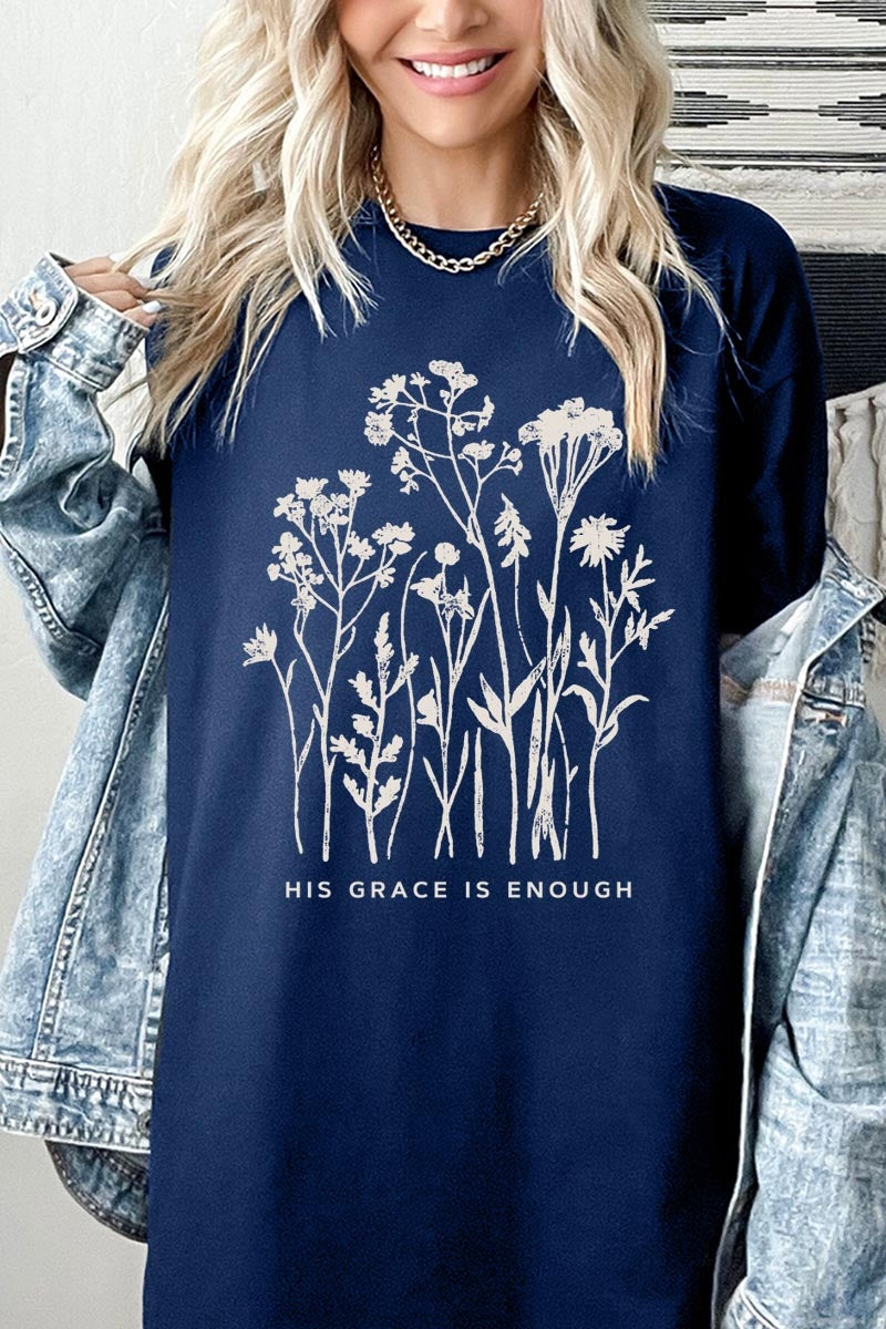 5000-E3146 Christian Wildflower Graphic Heavy Cotton Tee $9