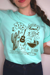 US3001-E3097 Cowgirl Country Music Graphic Tee $12.5