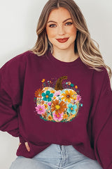 UL180-E3118 Floral Pumpkin Graphic Sweatshirt $20