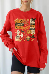 UL240P-E3084 Halloween collage Graphic Plus Long Sleeve Tee $17
