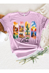 US3001P-E3061UT Utah State Brushstroke Graphic Plus Tee $16