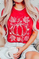 US3001P-E3162 Fall Pumpkin Graphic Plus Tee $16