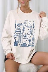 UL240-E3188 Ski Doodle Graphic Long Sleeve Tee $13.75