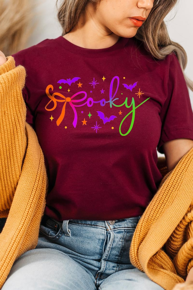 US3001-E3109 Spooky Halloween Graphic Tee $12.5
