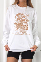 UL240P-E3155 Neutral Thanksgiving Graphic Plus Long Sleeve Tee $17