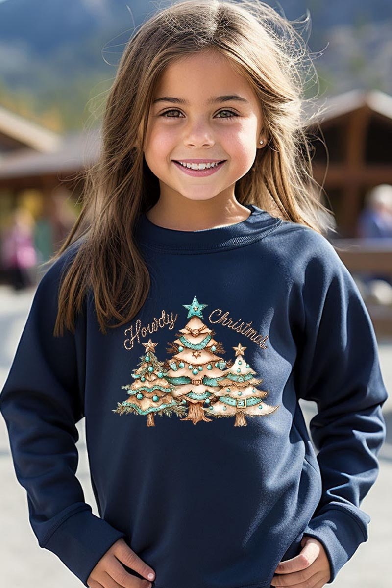 UL180B-E3185Z Howdy Christmas Kids Graphic Sweatshirt $20