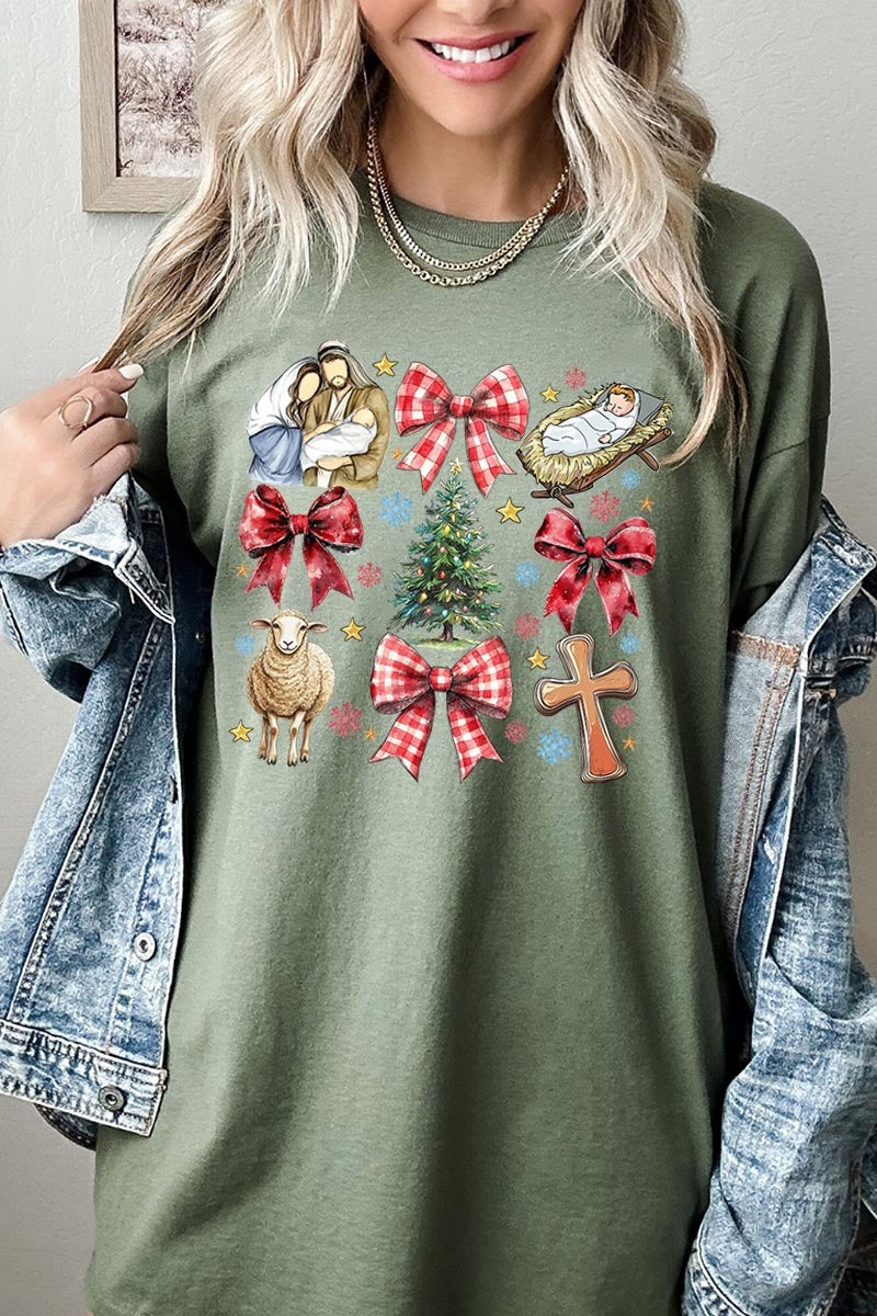 5000P-E3219 Nativity Scene Christmas Graphic Plus Heavy Cotton Tee $12.75