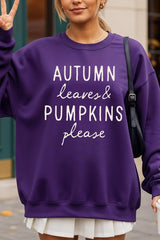 UL180-E3158 Autumn Leaves Pumpkins Graphic Sweatshirt $20