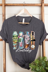 US3001-E3061KY Kentucky State Brushstroke Graphic Tee $12.5