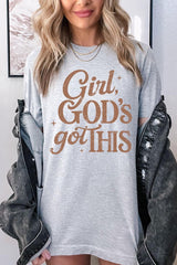 US3001-E3102 Girl, Godu2019s Got This Graphic Tee $12.5