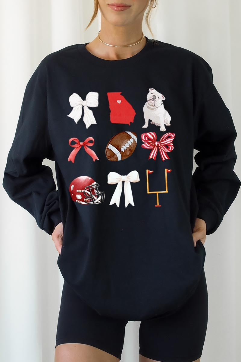 UL240-E3080 Georgia Football Graphic Long Sleeve Tee $13.75
