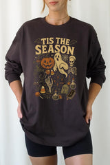 UL240-E3125 Tis The Season Halloween Graphic Long Sleeve Tee $13.75