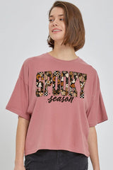 CTS-E3105 Spooky Season Halloween Graphic Relaxed Crop Top $11