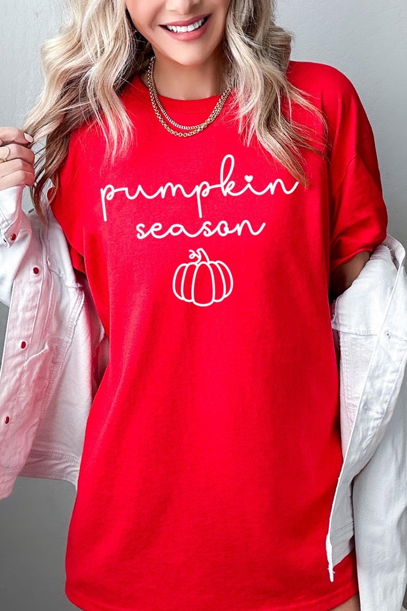 5000P-E3152 Pumpkin Season Graphic Plus Heavy Cotton Tee $12.75