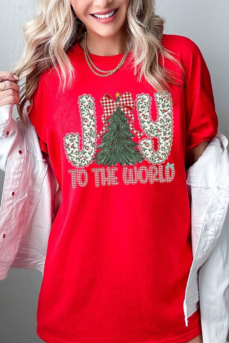 5000P-E3213 Joy to the World Graphic Plus Heavy Cotton Tee $12.75