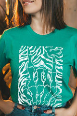 US3001-E3177 Skeleton Hands Zebra Graphic Tee $12.5