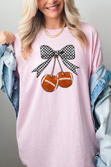 5000-E3055 Football Cherries Graphic Heavy Cotton Tee $9