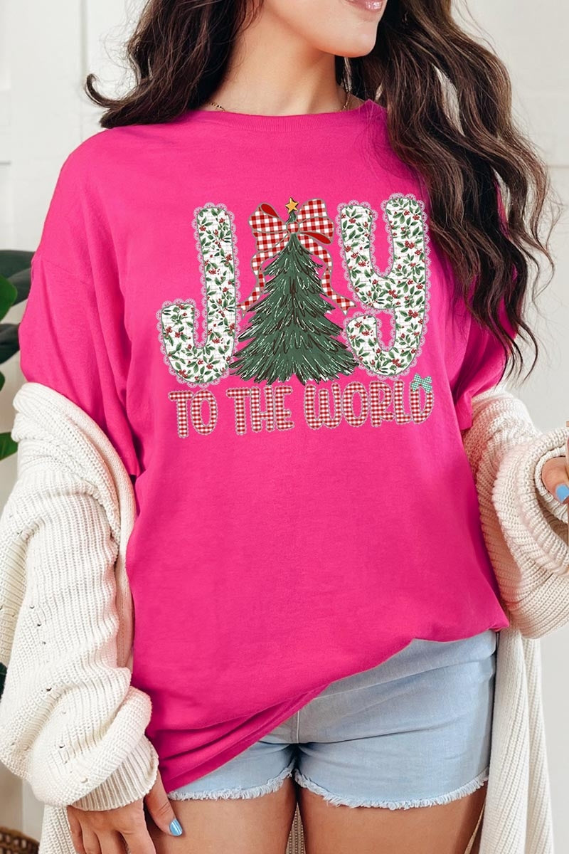 5000P-E3213 Joy to the World Graphic Plus Heavy Cotton Tee $12.75
