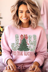UL180-E3213 Joy to the World Graphic Sweatshirt $20