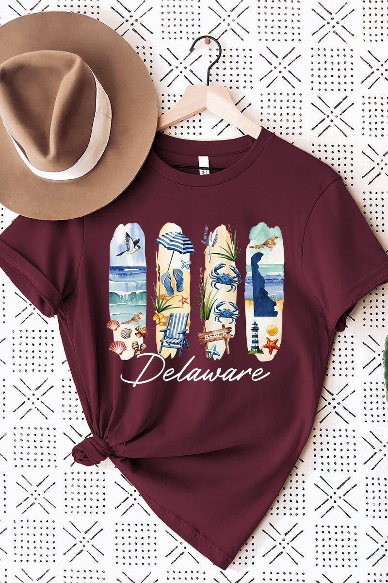 US3001P-E3061DE Delaware State Brushstroke Graphic Plus Tee $16