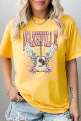5000-E3157 Nashville Rose Graphic Heavy Cotton Tee $9