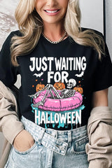 US3001P-E3138 Just Waiting For Halloween Graphic Plus Tee $16
