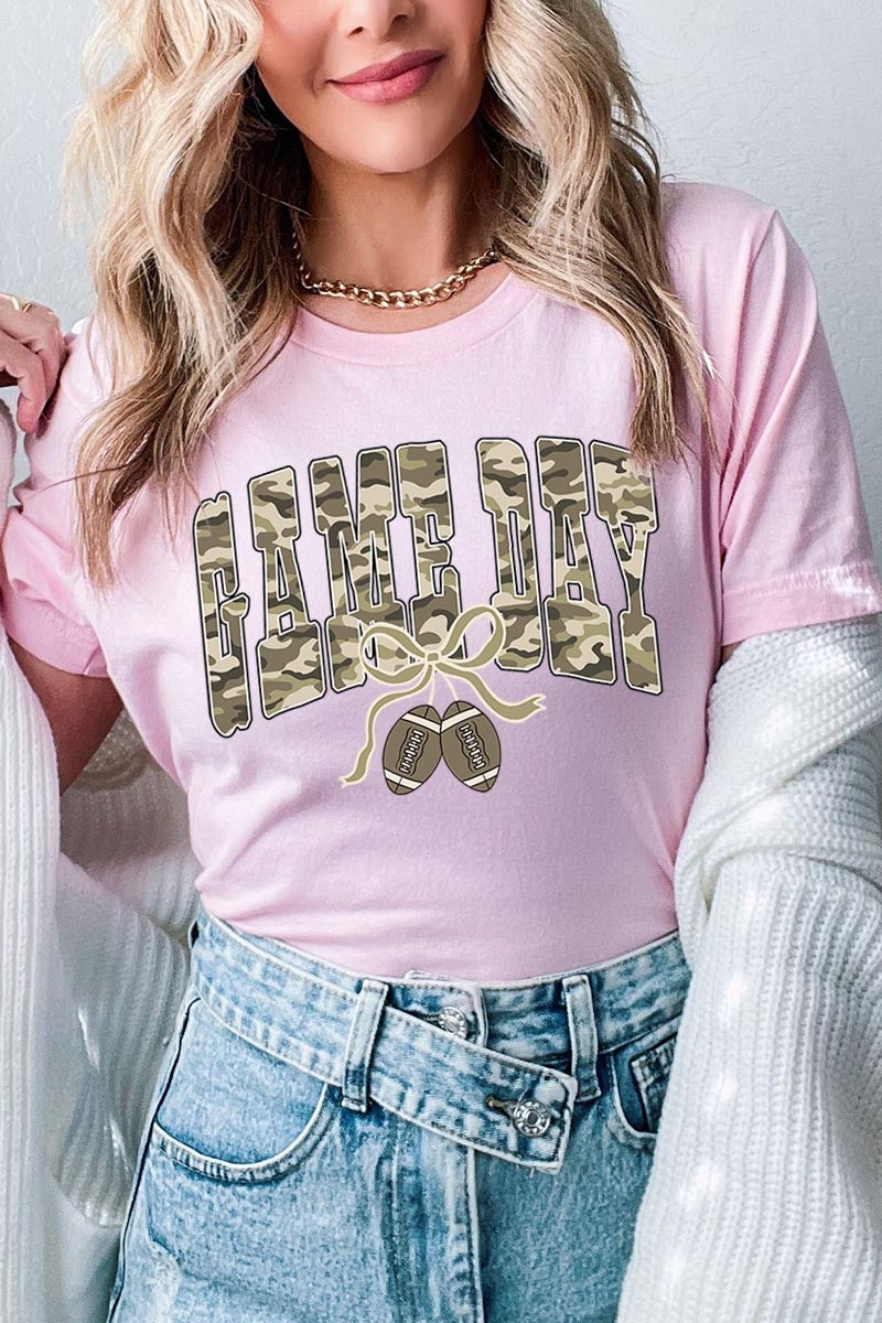 US3001P-E3131 Football Game Day Camo Graphic Plus Tee $16