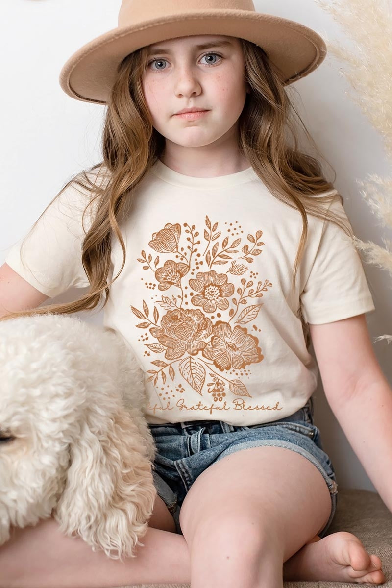 US3001Y-E3155Z Neutral Thanksgiving Kids Graphic Tee $11
