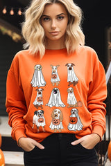 UL180P-E3106 Halloween Ghost Dog Graphic Plus Sweatshirt $25
