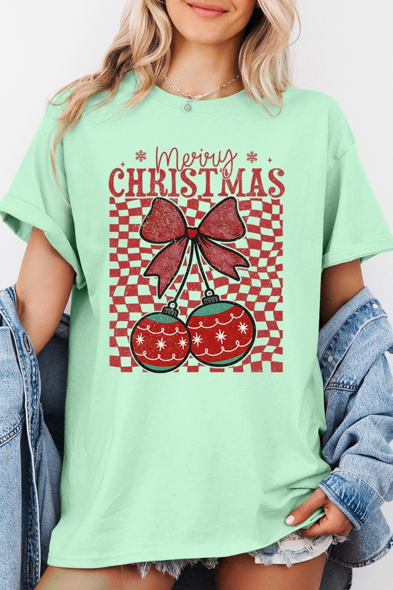 5000P-E3196 Cherry Ornament Christmas Graphic Plus Heavy Cotton Tee $12.75